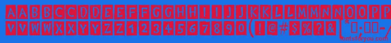 フォントDigitalWoodcutsBlackItcTt – 赤い文字の青い背景