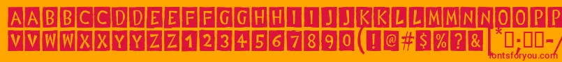 DigitalWoodcutsBlackItcTt Font – Red Fonts on Orange Background