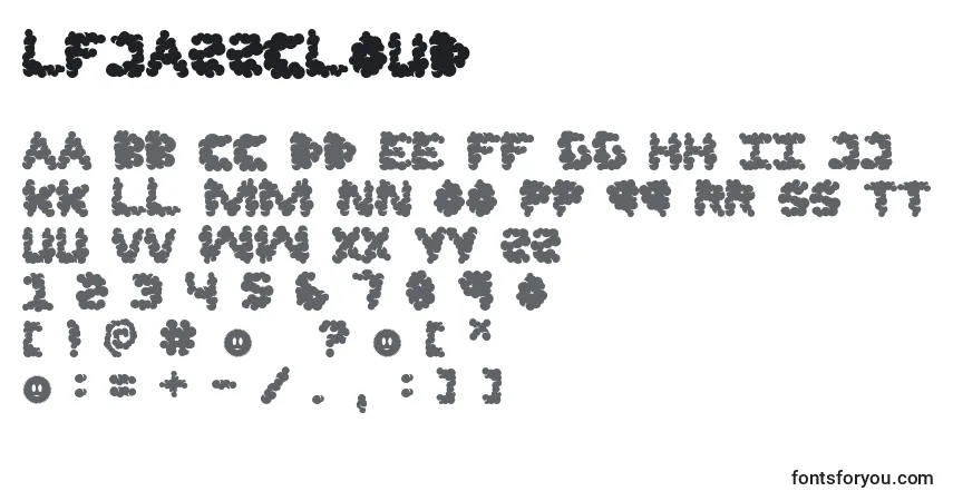 Czcionka LfJazzcloud – alfabet, cyfry, specjalne znaki