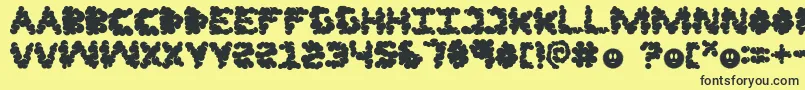 LfJazzcloud Font – Black Fonts on Yellow Background