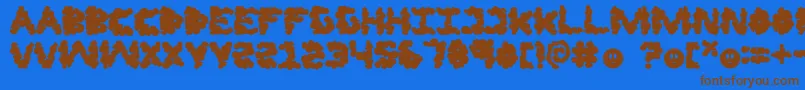 LfJazzcloud Font – Brown Fonts on Blue Background