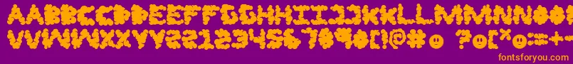 LfJazzcloud Font – Orange Fonts on Purple Background