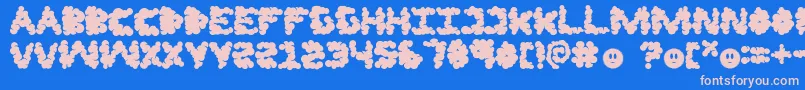 LfJazzcloud Font – Pink Fonts on Blue Background