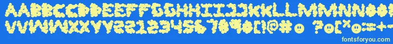 LfJazzcloud Font – Yellow Fonts on Blue Background