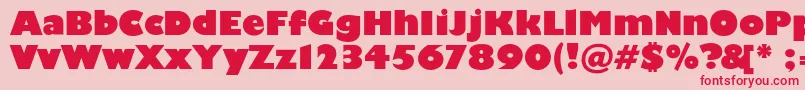Czcionka Scliberatorc – czerwone czcionki na różowym tle