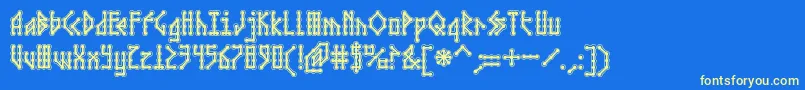 Micrca Font – Yellow Fonts on Blue Background