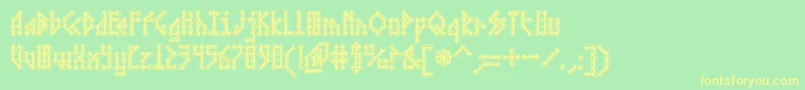 Micrca Font – Yellow Fonts on Green Background