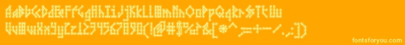 Fonte Micrca – fontes amarelas em um fundo laranja