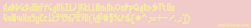 Micrca Font – Yellow Fonts on Pink Background