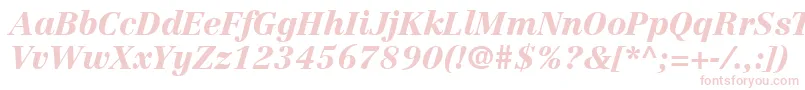 LinotypeCentennialLt96BlackItalic-Schriftart – Rosa Schriften auf weißem Hintergrund