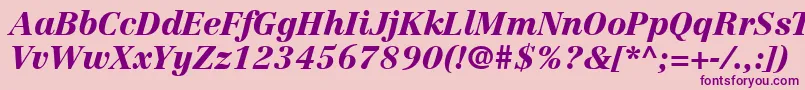 LinotypeCentennialLt96BlackItalic Font – Purple Fonts on Pink Background