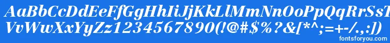 Czcionka LinotypeCentennialLt96BlackItalic – białe czcionki na niebieskim tle