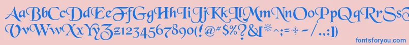 BlackMagic Font – Blue Fonts on Pink Background