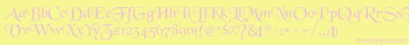 BlackMagic Font – Pink Fonts on Yellow Background