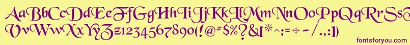 BlackMagic Font – Purple Fonts on Yellow Background