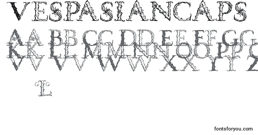 Czcionka Vespasiancaps – alfabet, cyfry, specjalne znaki
