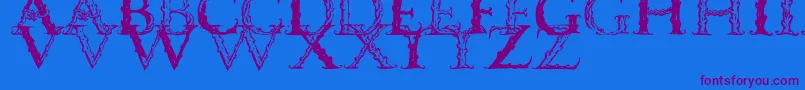 Vespasiancaps Font – Purple Fonts on Blue Background