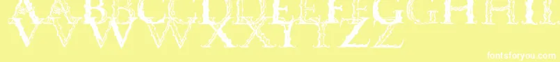 Vespasiancaps Font – White Fonts on Yellow Background