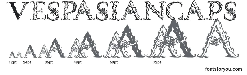 Размеры шрифта Vespasiancaps
