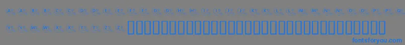 フォントKrUphillBattle – 灰色の背景に青い文字