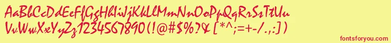 Mistralstd-Schriftart – Rote Schriften auf gelbem Hintergrund