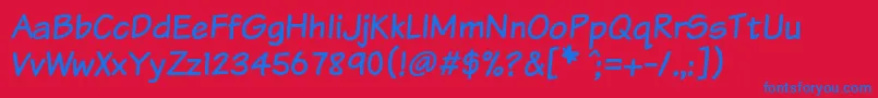 KomikaText Font – Blue Fonts on Red Background