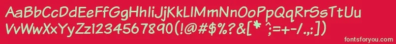 KomikaText Font – Green Fonts on Red Background