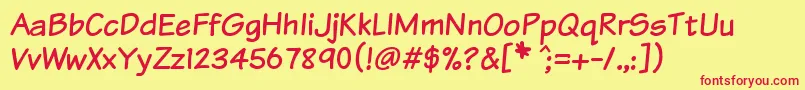 KomikaText Font – Red Fonts on Yellow Background