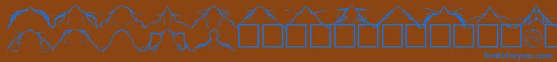 フォントLightningbolts – 茶色の背景に青い文字