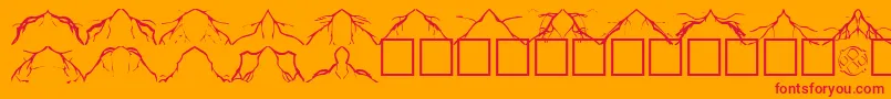 Lightningbolts-fontti – punaiset fontit oranssilla taustalla