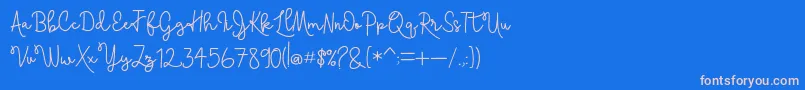 フォントSkolateka – ピンクの文字、青い背景