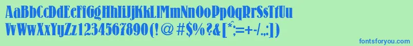 LouiscondBoldDb Font – Blue Fonts on Green Background