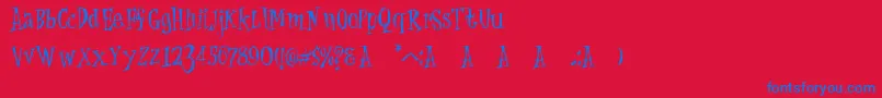 CatKrap Font – Blue Fonts on Red Background