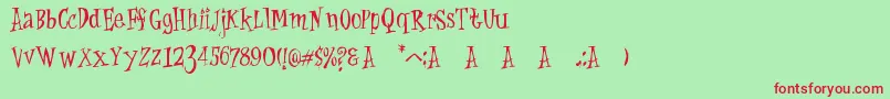 CatKrap-Schriftart – Rote Schriften auf grünem Hintergrund