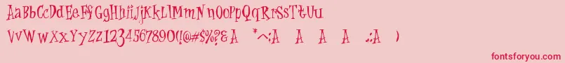 CatKrap-Schriftart – Rote Schriften auf rosa Hintergrund