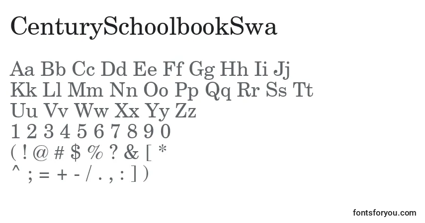A fonte CenturySchoolbookSwa – alfabeto, números, caracteres especiais