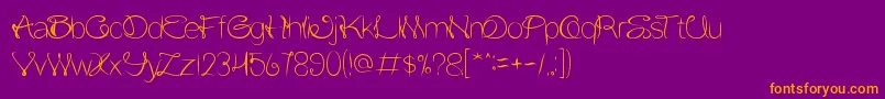 FlowerInTheWindow Font – Orange Fonts on Purple Background