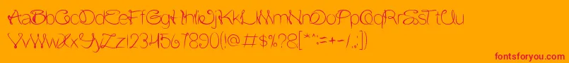 FlowerInTheWindow Font – Red Fonts on Orange Background
