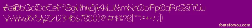 FlowerInTheWindow Font – Yellow Fonts on Purple Background