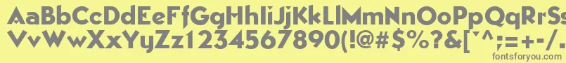 Fonte EpicgothicRegular – fontes cinzas em um fundo amarelo