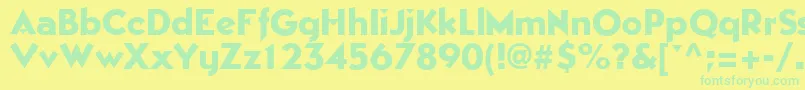 フォントEpicgothicRegular – 黄色い背景に緑の文字