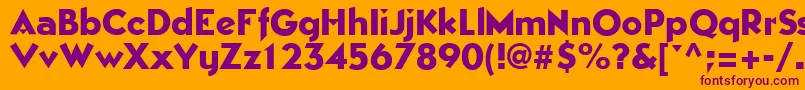 Fonte EpicgothicRegular – fontes roxas em um fundo laranja