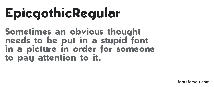 Review of the EpicgothicRegular Font