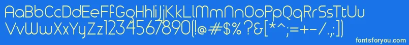 Timeburnernormal Font – Yellow Fonts on Blue Background