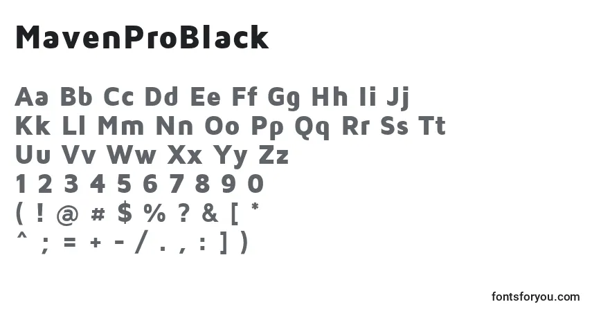MavenProBlack-fontti – aakkoset, numerot, erikoismerkit