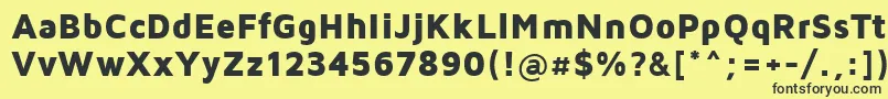 フォントMavenProBlack – 黒い文字の黄色い背景