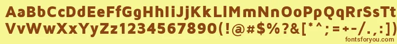 MavenProBlack-fontti – ruskeat fontit keltaisella taustalla