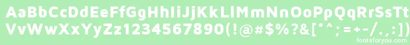 MavenProBlack-fontti – valkoiset fontit vihreällä taustalla