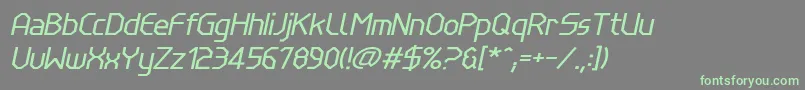 LinewireItalic-fontti – vihreät fontit harmaalla taustalla
