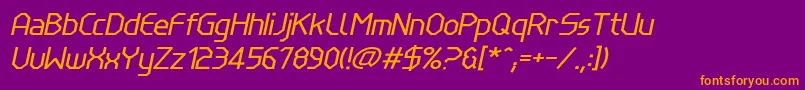 Fonte LinewireItalic – fontes laranjas em um fundo violeta